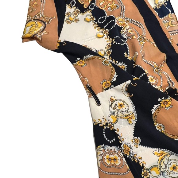 BooHoo Womens Dress Size 20 Multicolor Floral Plunge Neckline Kimono Sleeves - Picture 7 of 14